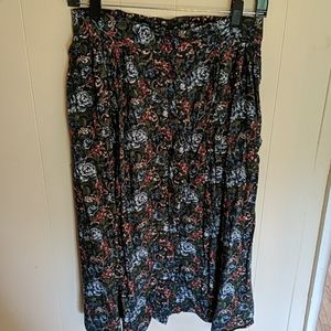 Vintage button front skirt floral